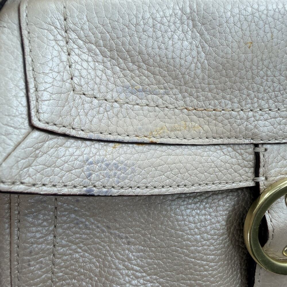 COACH PENELOPE Champagne Pebbled Leather Buckle Tote Shoulder Handbag F-18890 - Picture 11 of 13